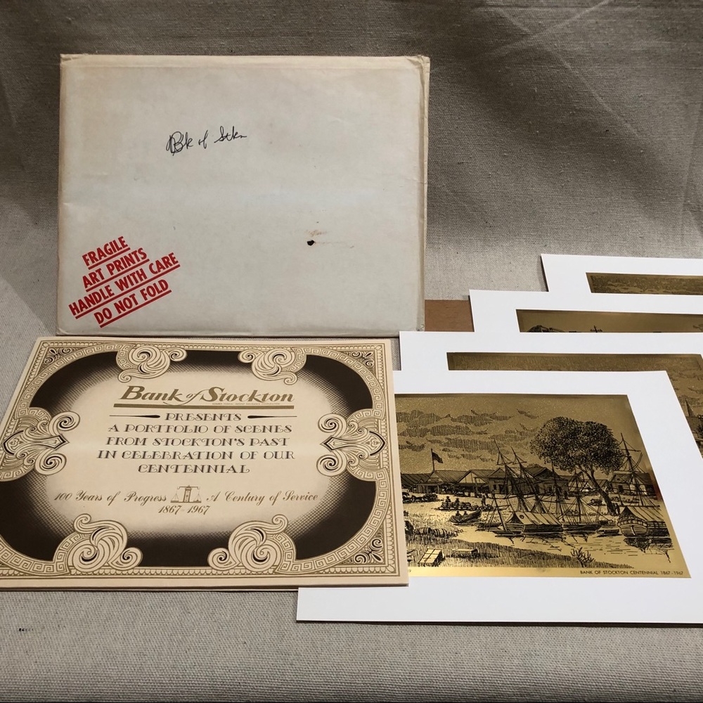 Vintage Gold Foil Etchings Portfolio